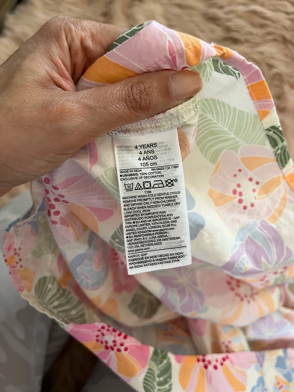 Baby GAP Pink Floral Smocked poplin Dress | Size 4T